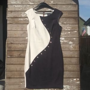JAX | Hot Black & White Midthigh Sleevless Dress